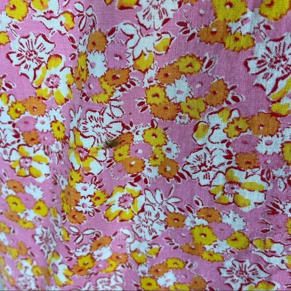 Vintage Pink Orange Floral Dress Handmade.Feminine Summer Romantic Poetcore - Picture 12 of 12